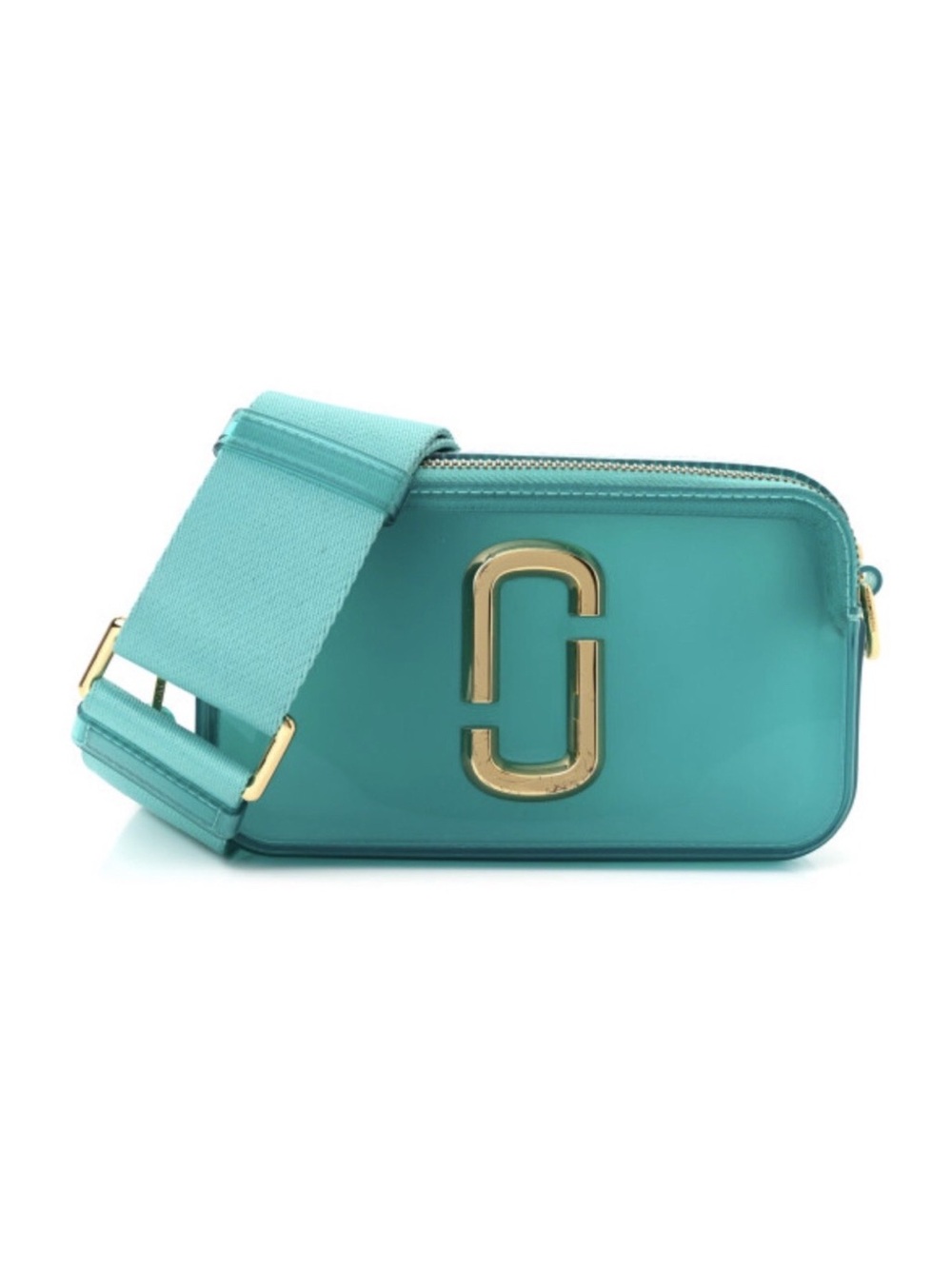 Marc Jacobs Turquoise Snapshot Crossbody with Gold Hardware